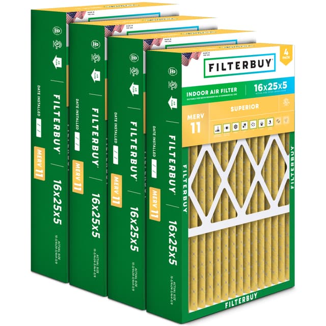 Carrier 16x25x5 MERV 11 Replacement Filter - 6 Quantity