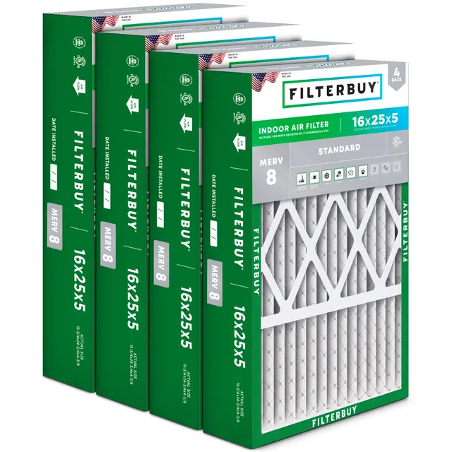 Lennox 16x25x5 MERV 8 Replacement Filter - 6 Quantity