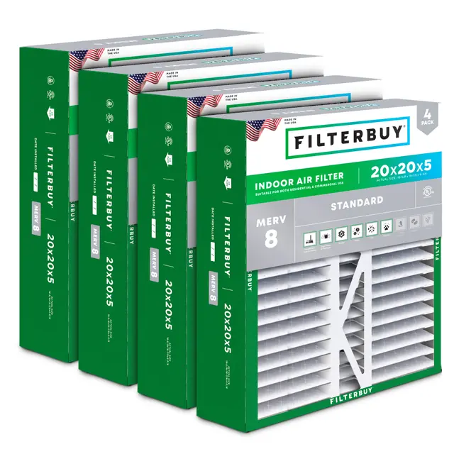 Honeywell 20x20x5 MERV 8 Replacement Filter - 6 Quantity