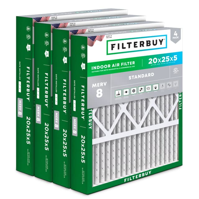 Honeywell 20x25x5 MERV 8 Replacement Filter - 6 Quantity
