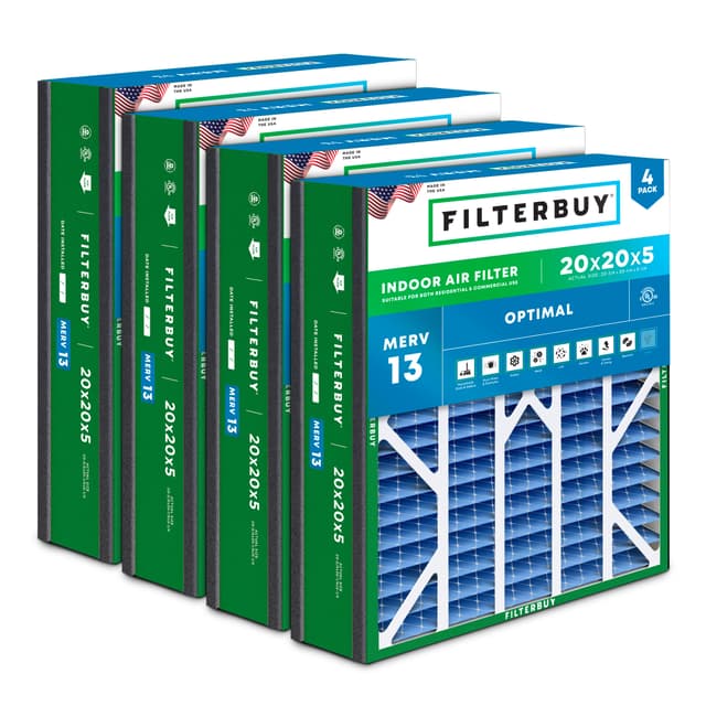 Ultravation 20x20x5 MERV 13 Replacement Filter - 6 Quantity