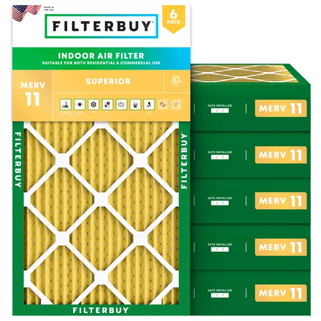12x24x4 MERV 11 Pleated Air Filter - 6 Quantity