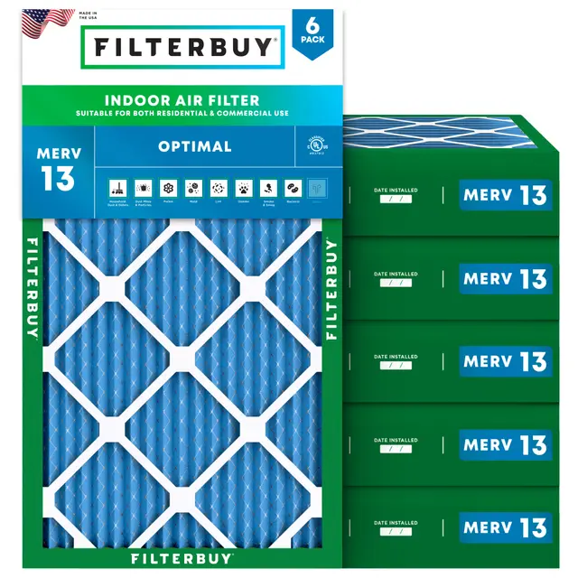 12x24x4 MERV 13 Pleated Air Filter - 6 Quantity
