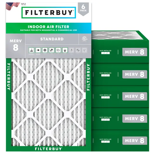 12x24x4 MERV 8 Pleated Air Filter - 6 Quantity