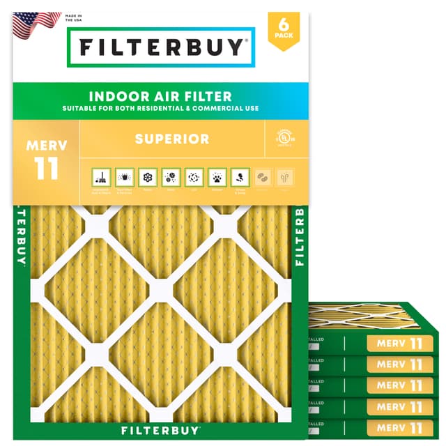 19x21x1 MERV 11 Pleated Air Filter - 6 Quantity