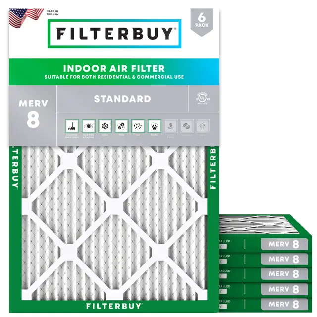 20x24x1 MERV 8 Pleated Air Filter - 6 Quantity