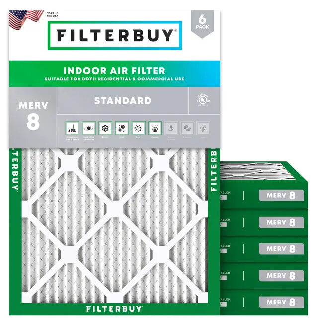 18x24x2 MERV 8 Pleated Air Filter - 6 Quantity