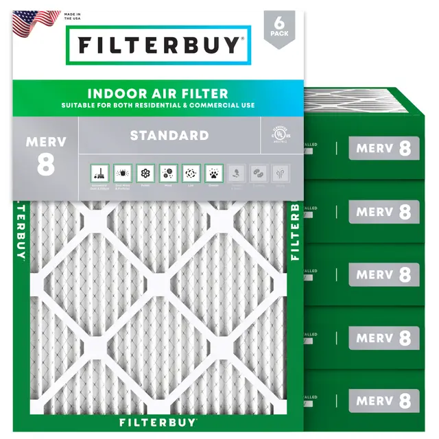 20x25x4 MERV 8 Pleated Air Filter - 6 Quantity