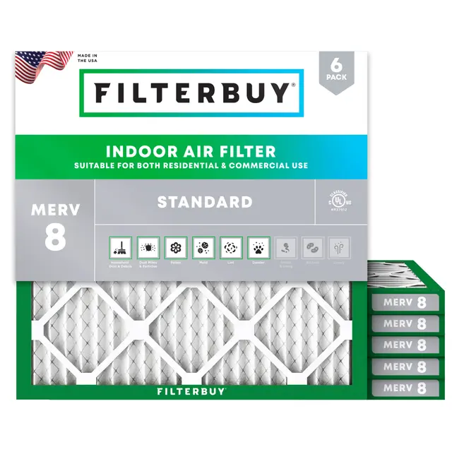 24x24x1 MERV 8 Pleated Air Filter - 6 Quantity
