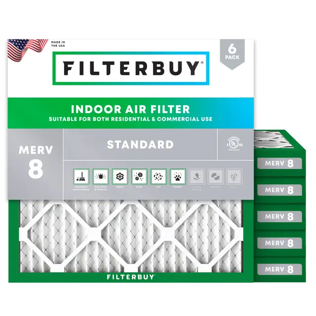 24x24x2 MERV 8 Pleated Air Filter - 6 Quantity
